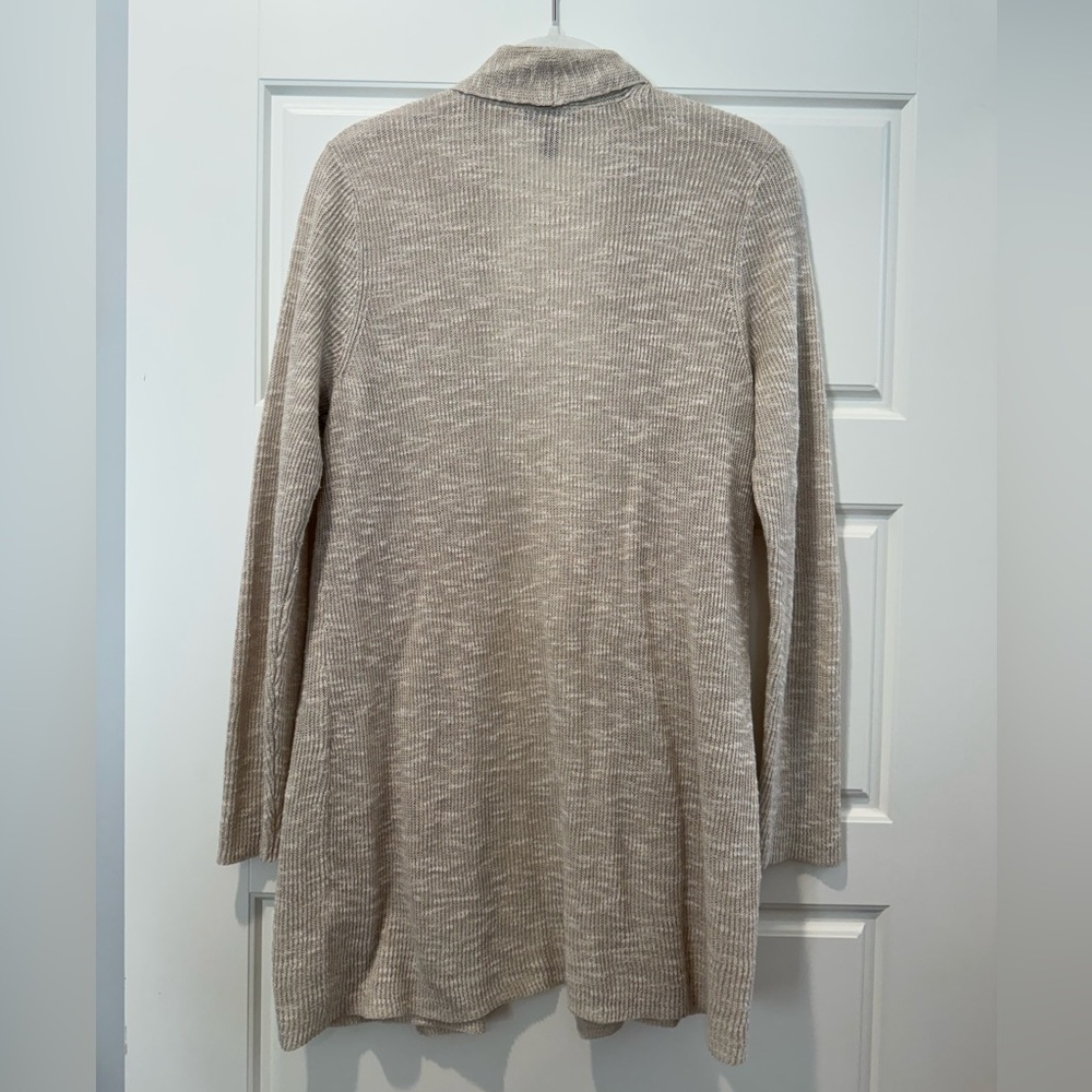 NWOT Eileen Fisher S Beige Cotton/Linen Open Cardigan - Picture 5 of 7